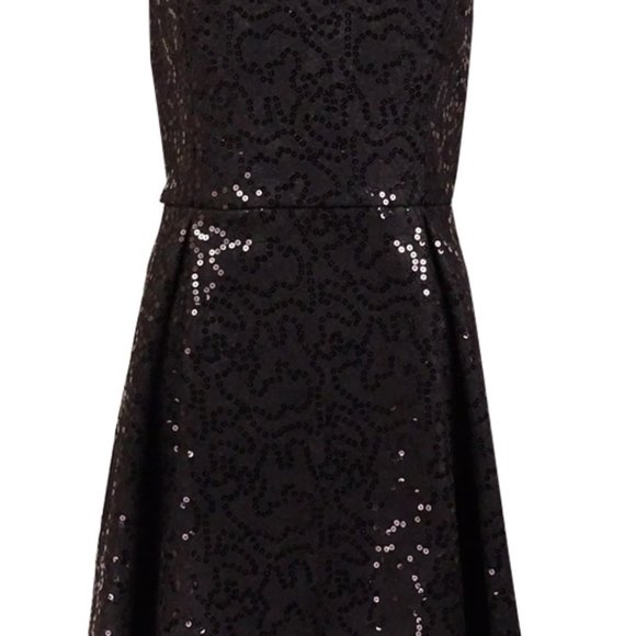 Black Sequin Calvin Klein Cocktail Dress - 6 - Picture 7 of 7